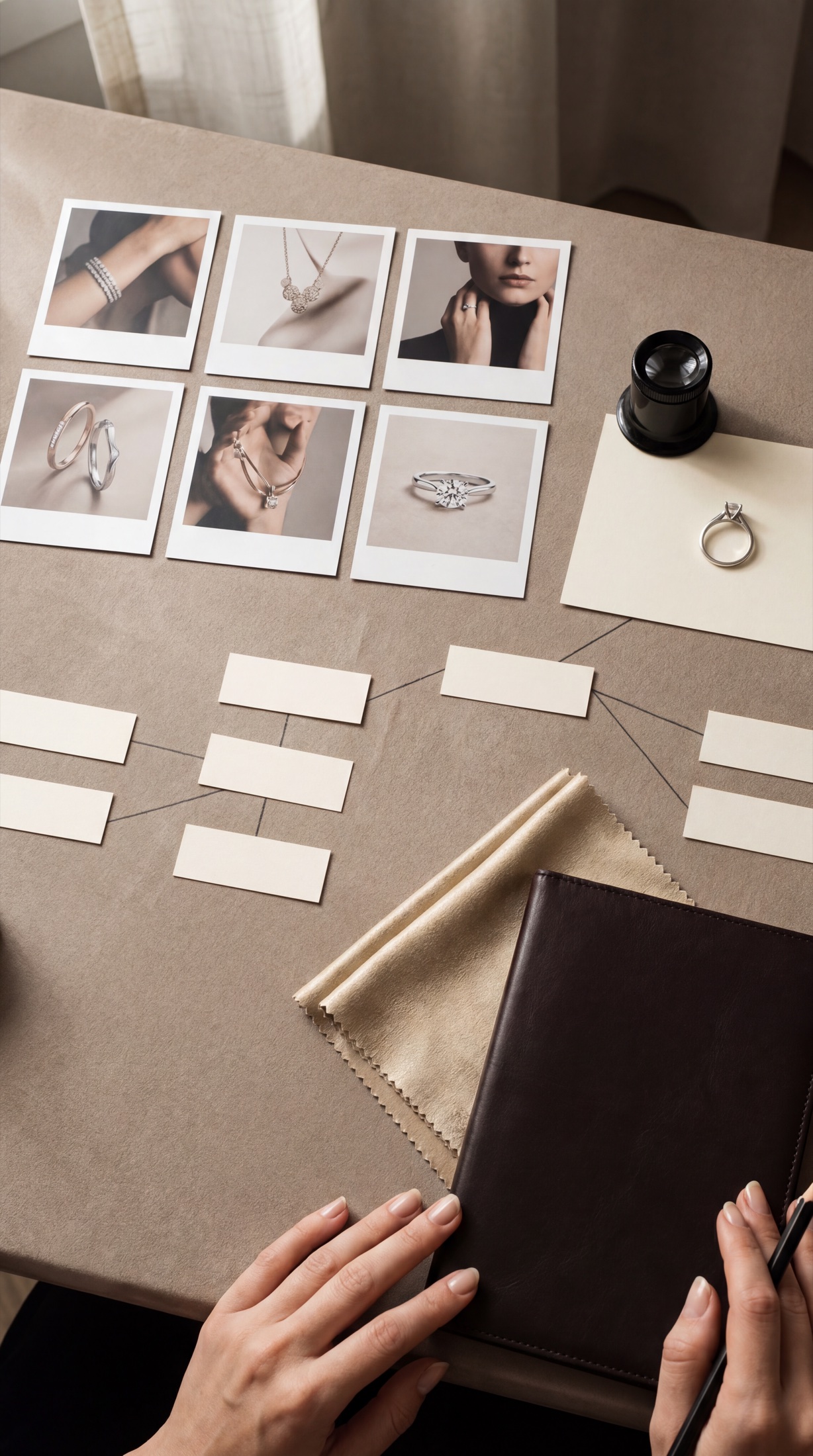 Jewellery campaign strategy arranged as a clear buyer path