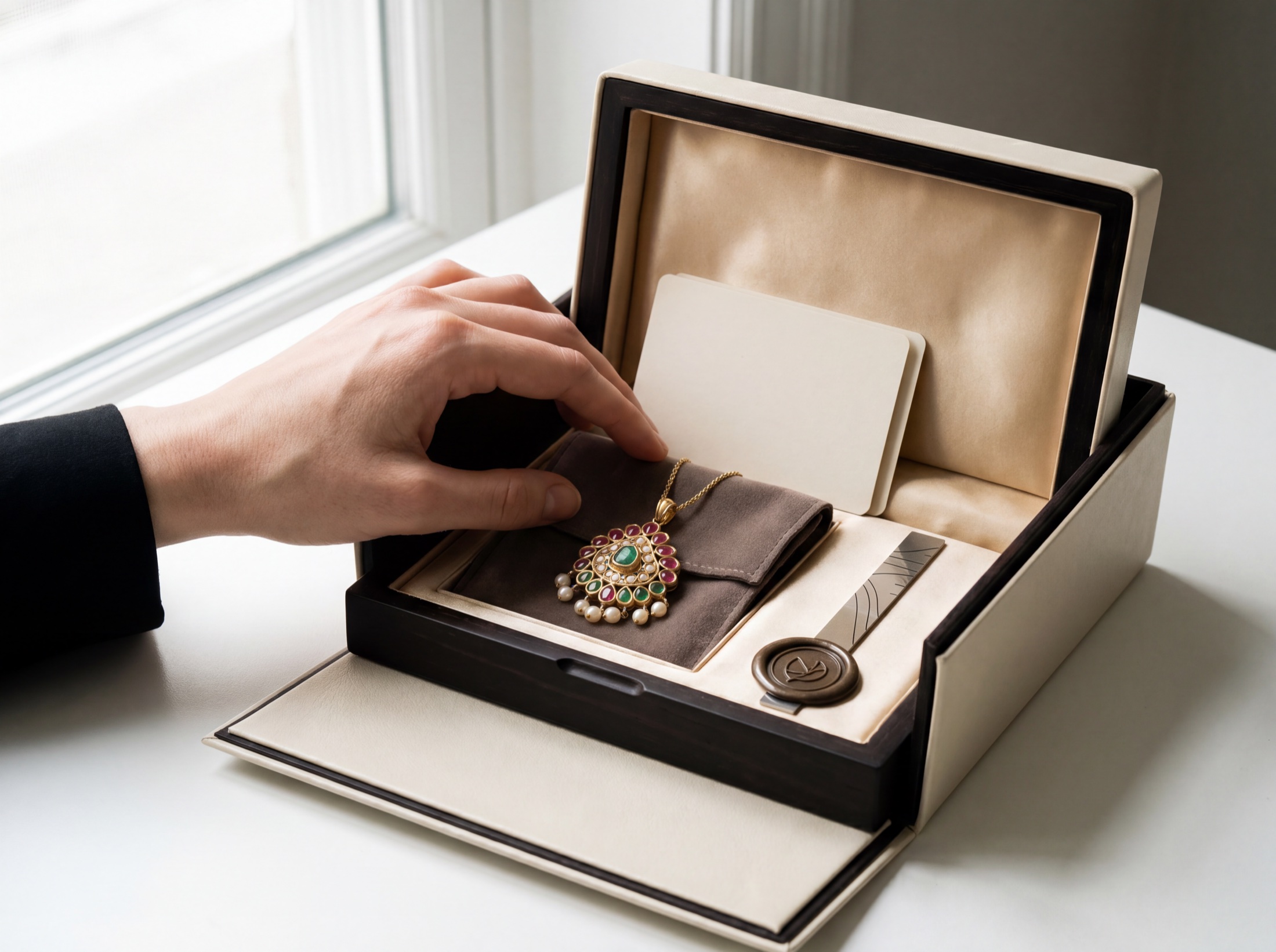 Insured international jewellery unboxing and proof